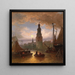 a View of Amsterdam by Moonlight - Elias Pieter van Bommel — framed artwork on a wall