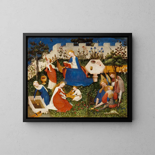 The Little Garden of Paradise - Master of Upper Rhine — framed artwork on a wall