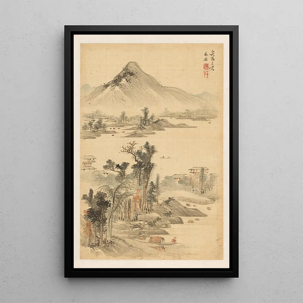 Landscape - Uragami Shunkin — framed artwork on a wall