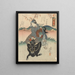 Woman riding a bull - Utagawa Kunimaro — framed artwork on a wall