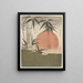 Bamboo and Sunrise - Utagawa Kunimaru — framed artwork on a wall