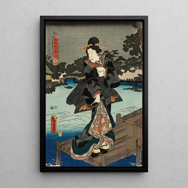 Noir - Utagawa Kunisada Toyokuni III — framed artwork on a wall