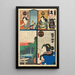 Brigade Extra Bangai ji Actors Segawa Senjo in Kuzunoha and Kawarazaki Gonjr I in Abe no Yasuna - Utagawa Kunisada Toyokuni III — framed artwork on a wall