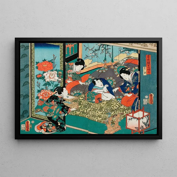 L'Heure du Serpent - Utagawa Kunisada Toyokuni III — framed artwork on a wall