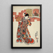 Poem of Kamakura Udaijin - Utagawa Kunisada Toyokuni III — framed artwork on a wall