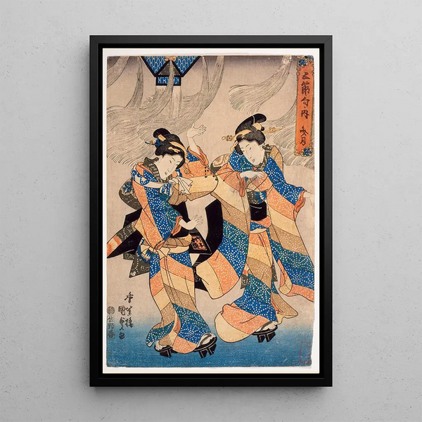 The Seventh Month - Utagawa Kunisada Toyokuni III — framed artwork on a wall