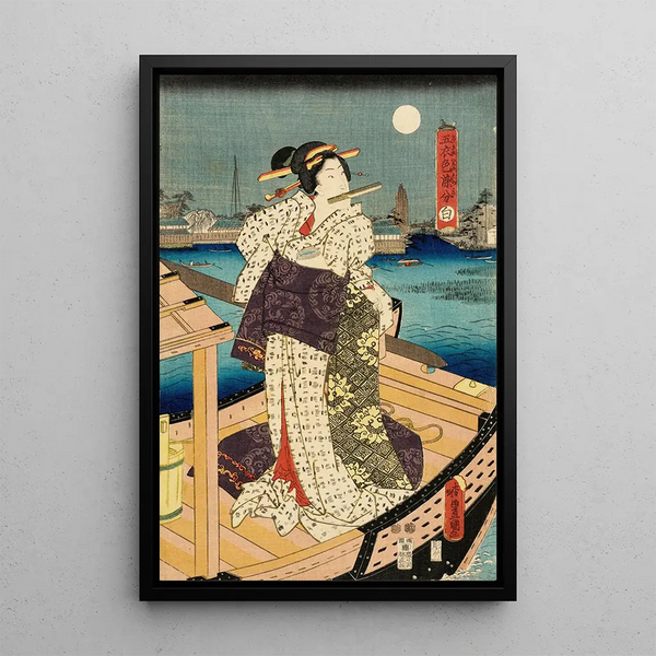 White Painting - Utagawa Kunisada Toyokuni III — framed artwork on a wall