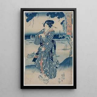 Utagawa Kuniyoshi - Geisha Standing on the Bank of the Sumida River.webp