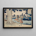 Moriya pursuing Prince Shtoku who disappears into a tree - Utagawa Kuniyoshi — framed artwork on a wall