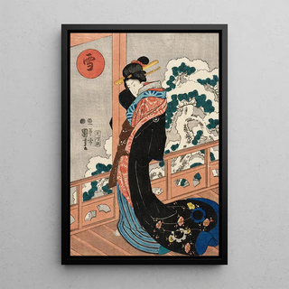 Utagawa Kuniyoshi - Snow Beauty on a Veranda.webp