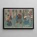 Tanizawa tanomo wakat kihei iwafuji, servant Chiyo - Utagawa Kuniyoshi — framed artwork on a wall