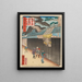a framed pine tree in Osaka - Utagawa Yoshitaki — framed artwork on a wall