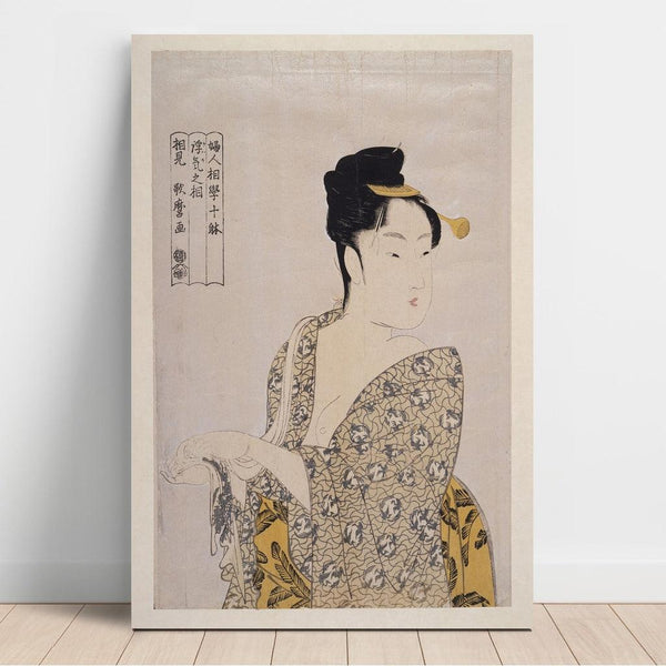 Reproduction of the painting Uwaki The Fancy-Free Type - Kitagawa Utamaro