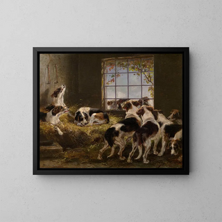 A pack of dogs - Vincent de Witte — framed artwork on a wall