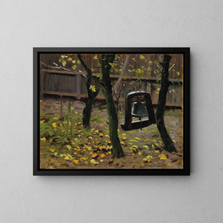 La cloche du dîner dans le jardin de l'hôtel Brndums - Valdemar Schønheyder Møller — framed artwork on a wall