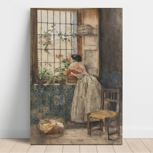 Reproduction of the painting Valencienne painting with grid - Joaquín Sorolla