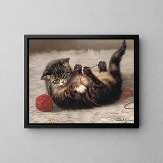 The cradle of cats - Valentine Thomas Garland — framed artwork on a wall
