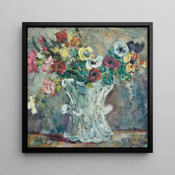 Vase of Flowers - Louis Valtat — framed artwork on a wall