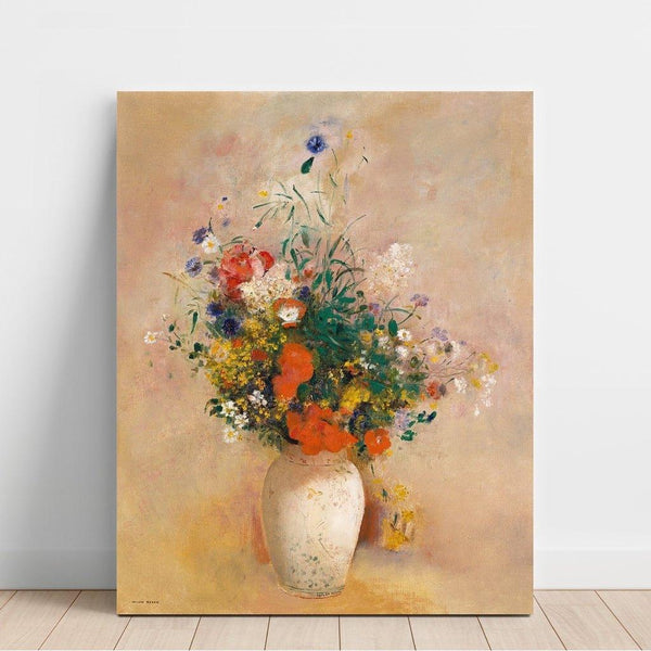 Reproduction of the painting Vase de fleurs (fond rose) - Odilon Redon