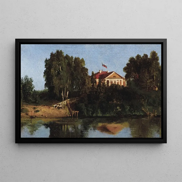 Landscape with House - Vasily Dmitrievich Polenov — framed artwork on a wall