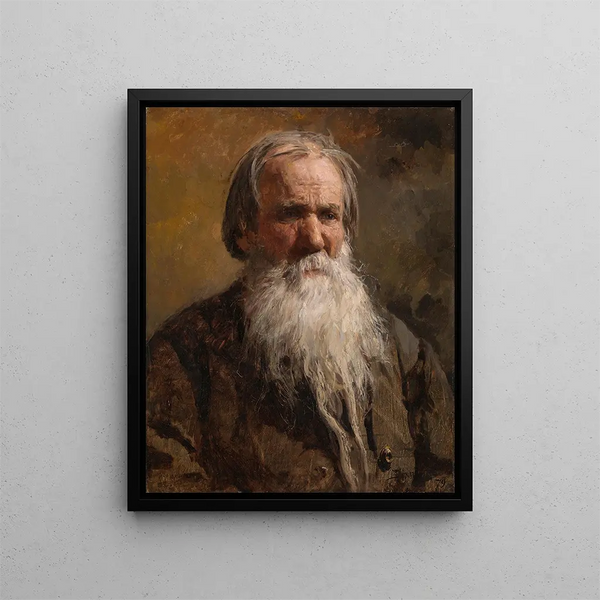 Portrait painting of Vasily Petrovich Shchegolyonok - Vasily Dmitrievich Polenov — framed artwork on a wall