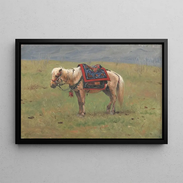 Poneys Himalayans - Vasily Vereshchagin — framed artwork on a wall