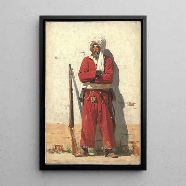 Soldat de Kokand - Vasily Vereshchagin — framed artwork on a wall