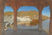 Barrage de marbre de Rajnagar décoré de bas-reliefs sur un lac à Udaipur - Vasily Vereshchagin — artwork view