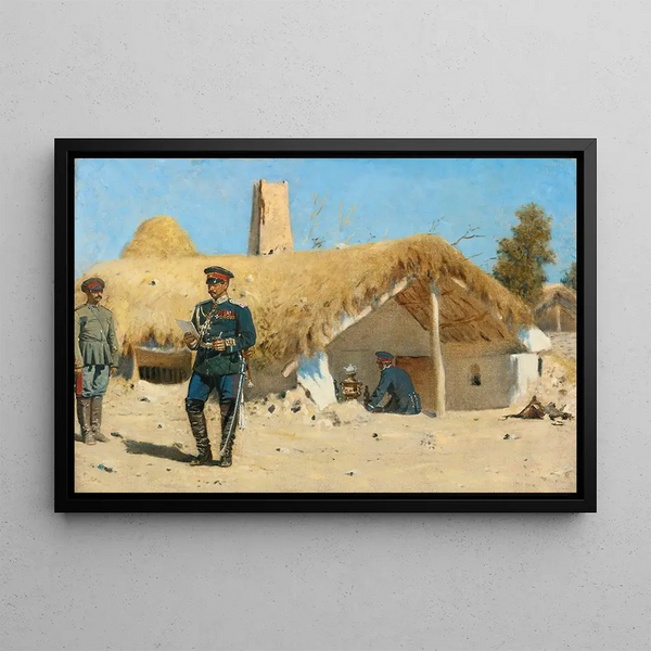 L'Adjudant - Vasily Vereshchagin — framed artwork on a wall