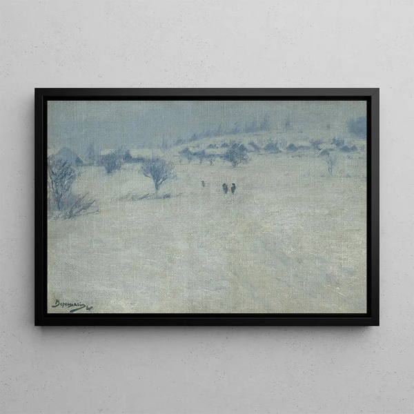 Winter Landscape Painting - Vasily Vereshchagin — framed artwork on a wall