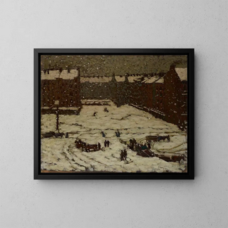 Banlieue sous la neige - Václav Malý — framed artwork on a wall