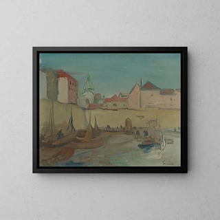 Port of Dubrovnik - Václav Říha — framed artwork on a wall