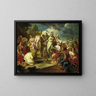 L'Adoration du Veau d'or - Venetian Master 18th Century — framed artwork on a wall