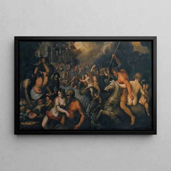Battle of the Sea Gods - Venetian School — framed artwork on a wall
