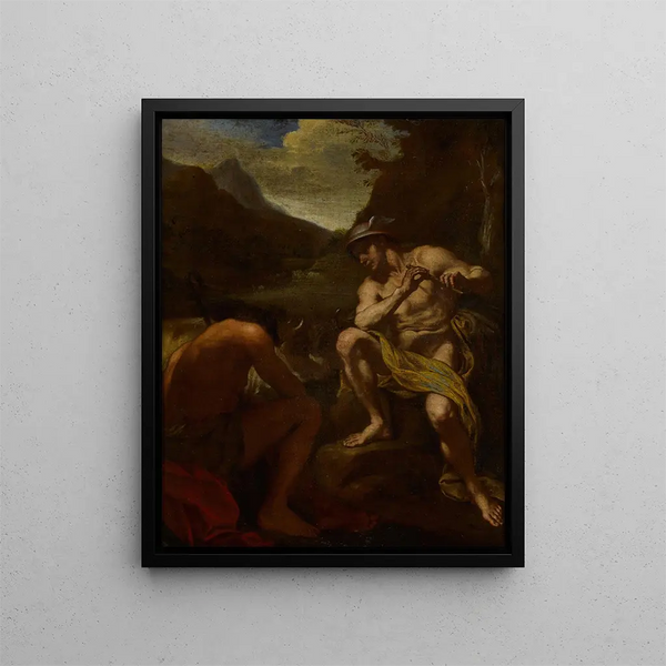 Mercury and Argus - Venetian School — framed artwork on a wall