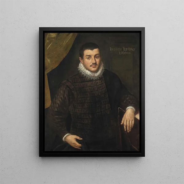 Portrait of a gentleman - Venetian School — framed artwork on a wall