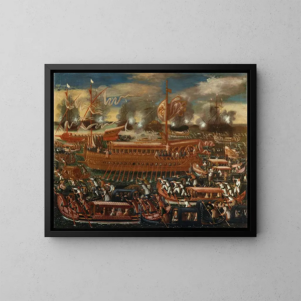 The Bucentaur at the Ascension Festival - Venetian School — framed artwork on a wall