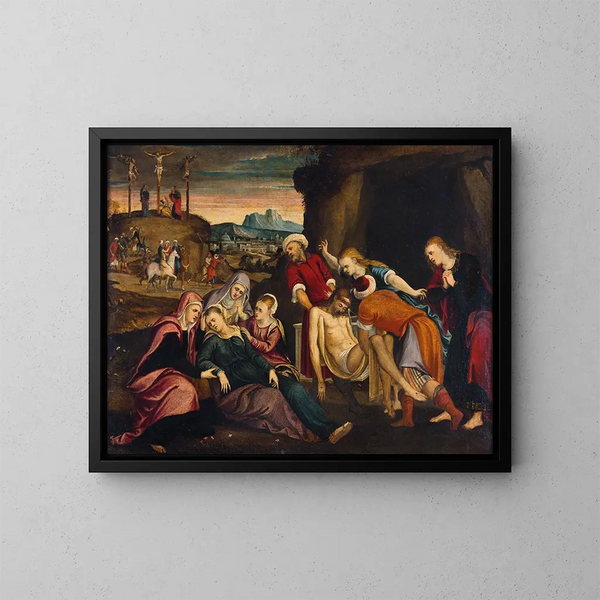 The Deposition of Christ - Venetian School — framed artwork on a wall