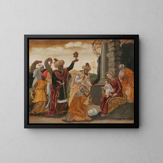 The Adoration of the Magi - Venetian-Cretan School — framed artwork on a wall