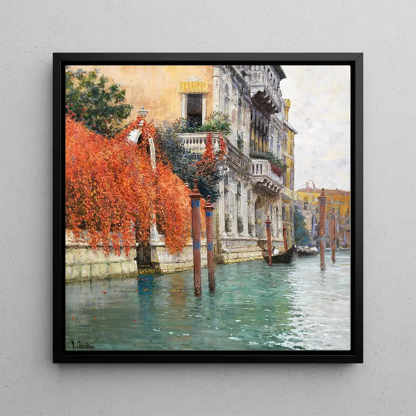 Venice Grand Canal - Vincenzo Caprile — framed artwork on a wall