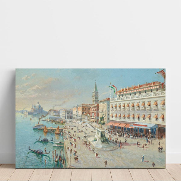 Reproduction of the painting Venice painting, bird's-eye view with Santa Maria della Salute in the distance - Antonietta Brandeis