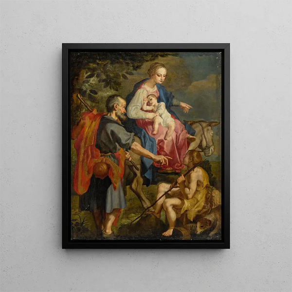 The Flight into Egypt - Ventura Salimbeni — framed artwork on a wall