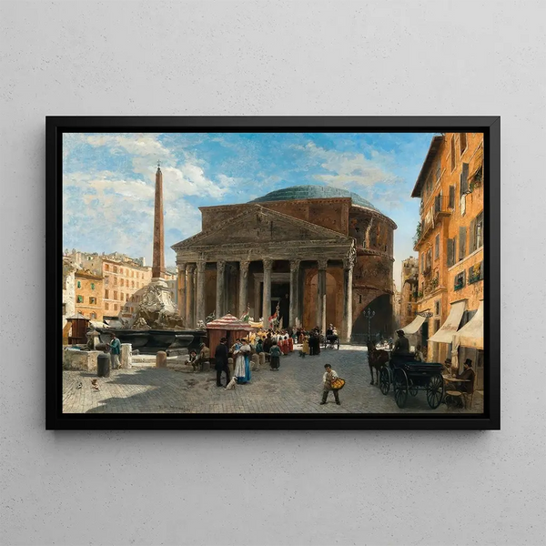 Rome, view of the Pantheon - Veronika Maria Herwegen Manini — framed artwork on a wall