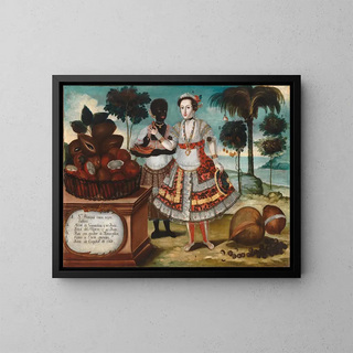 Noble Woman with Her Black Slave - Vicente Albán — framed artwork on a wall