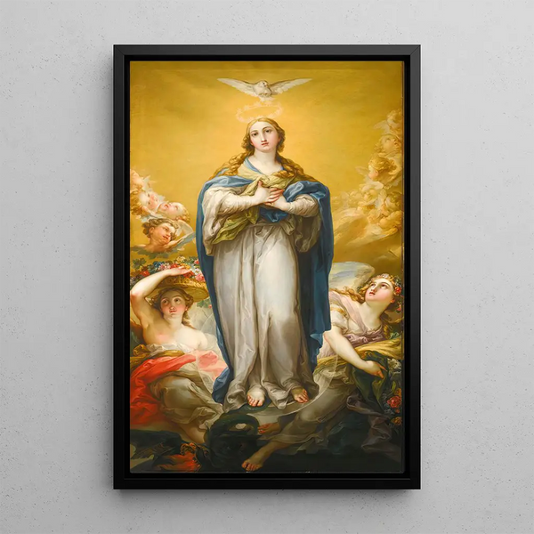 The Virgin of the Immaculate Conception - Vicente López Portaña — framed artwork on a wall