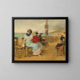 On the promenade - Vicente Palmaroli y González — framed artwork on a wall