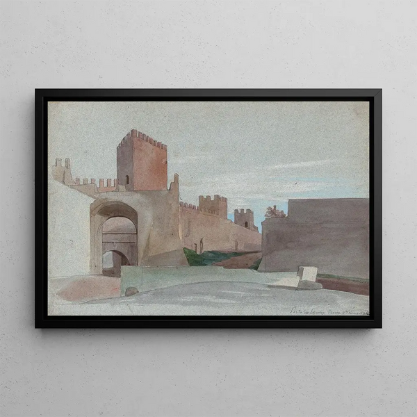 Porte San Lorenzo Rome - Victor François Éloi Biennourry — framed artwork on a wall