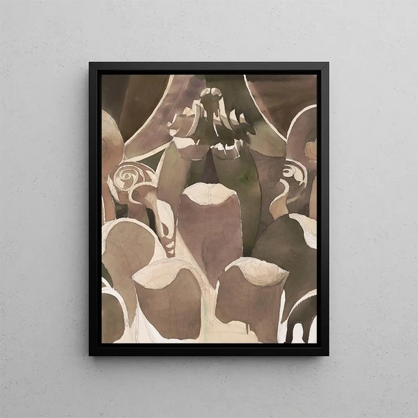 Detail of the Corinthian capital of the Pantheon in Rome, Italy - Victor Alfred Lundy — framed artwork on a wall