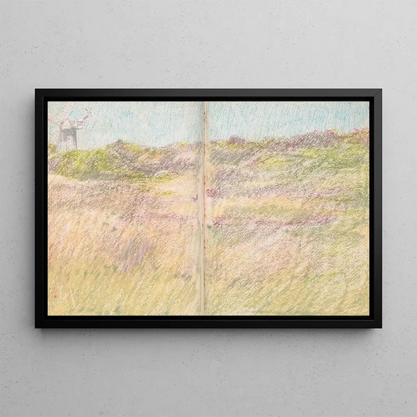 Residence for Mr. and Mrs. Ben Heller painting, East Hampton, Long Island, New York, beach site - Victor Alfred Lundy — framed artwork on a wall