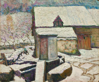 Abreuvoir en hiver - Victor Charreton — artwork view